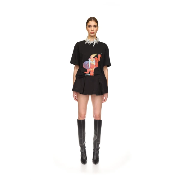 David Koma Flounce Denim Mini Skirt, view 2