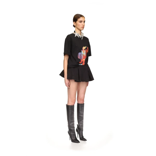 David Koma Flounce Denim Mini Skirt, view 4