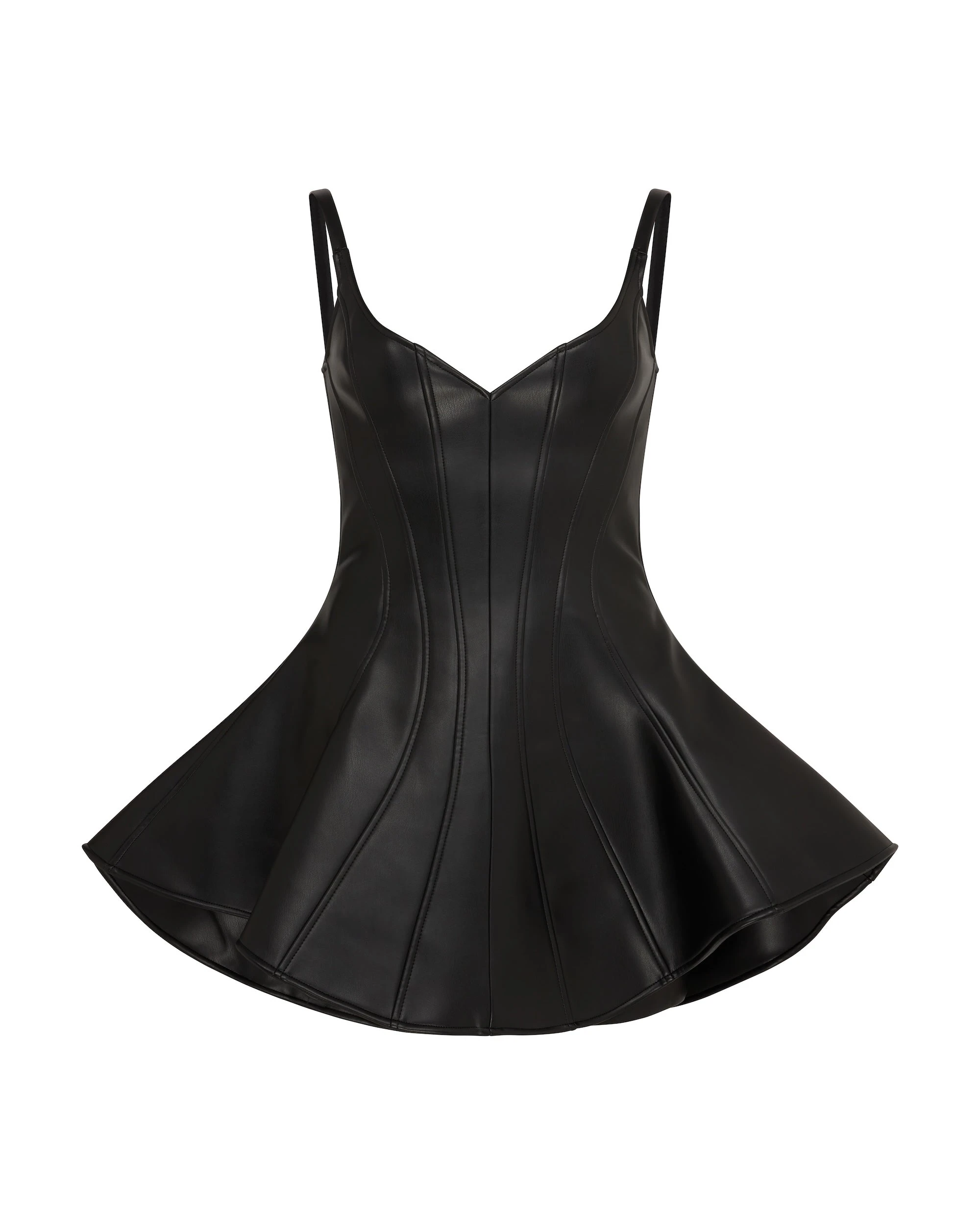 David Koma Flounce Hem Faux Leather Dress David Koma Flounce Hem Faux Leather Dress