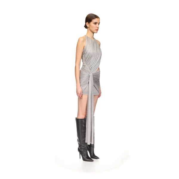 David Koma Gathered Mini Dress With Side Cutout, view 4