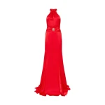 David Koma Halterneck Gown With Pendant Waist Detail