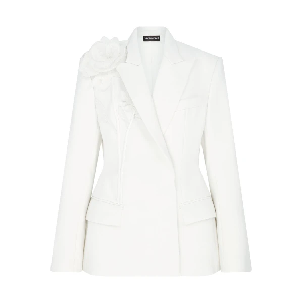Lace Flower Cluster Tailored Jacket