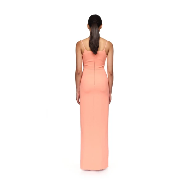 David Koma Lace Rose Embroidered Gown In White, view 5