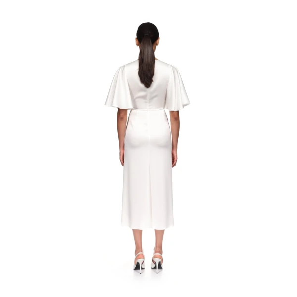 David Koma Lace Rose Embroidered Satin Midi Dress, view 5