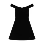 David Koma Off Shoulder Mini Velvet Dress