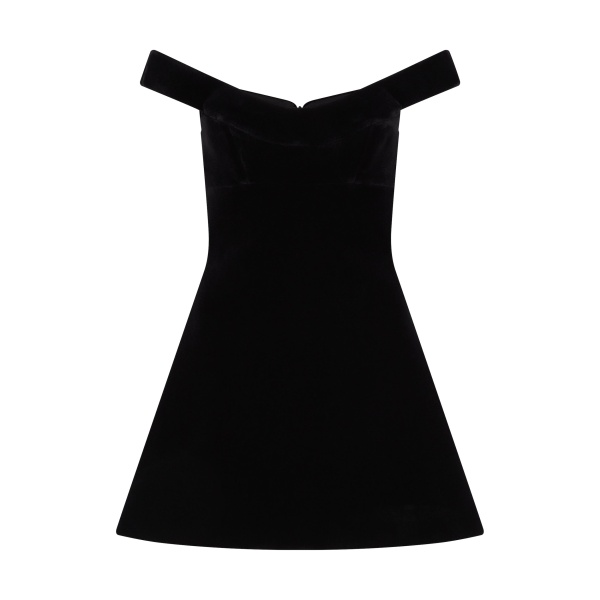 David Koma Off Shoulder Mini Velvet Dress