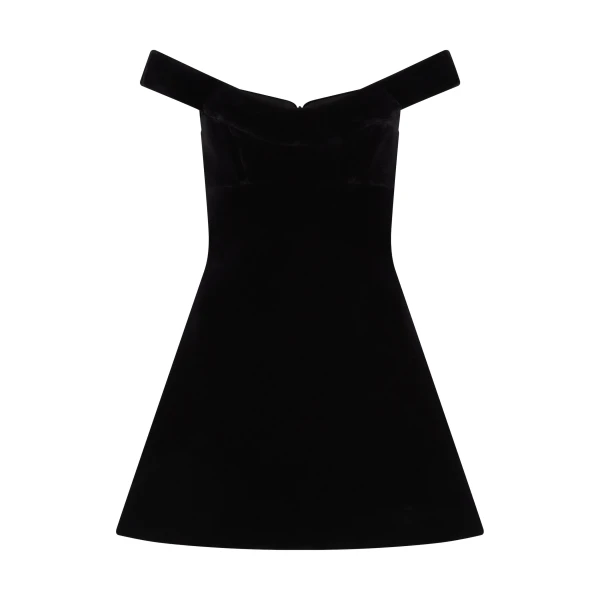 David Koma Off Shoulder Mini Velvet Dress
