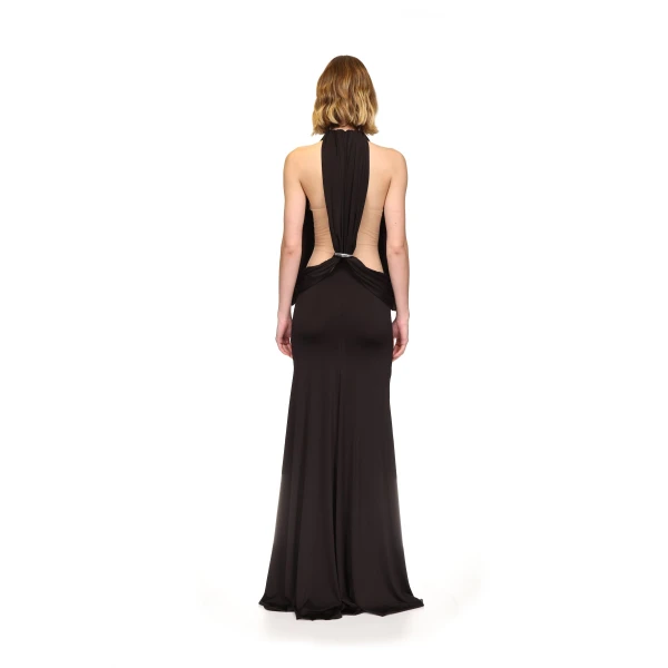 David Koma Open Back And Drape Gown, view 5