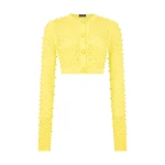 David Koma Pearl Embellished Knit Cardigan