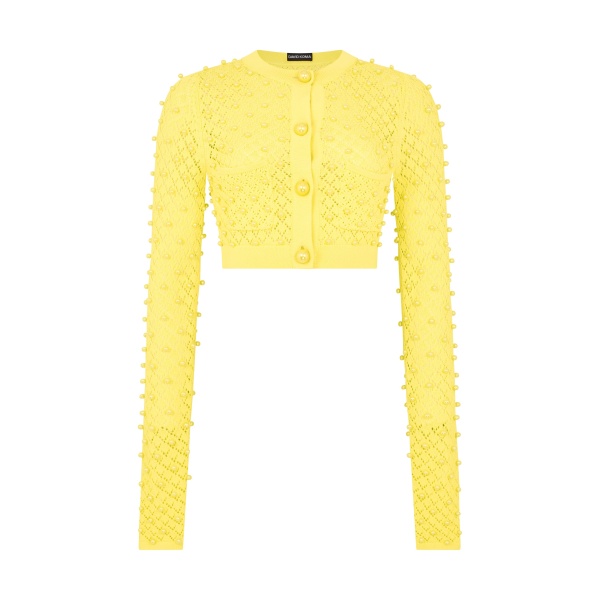 David Koma Pearl Embellished Knit Cardigan