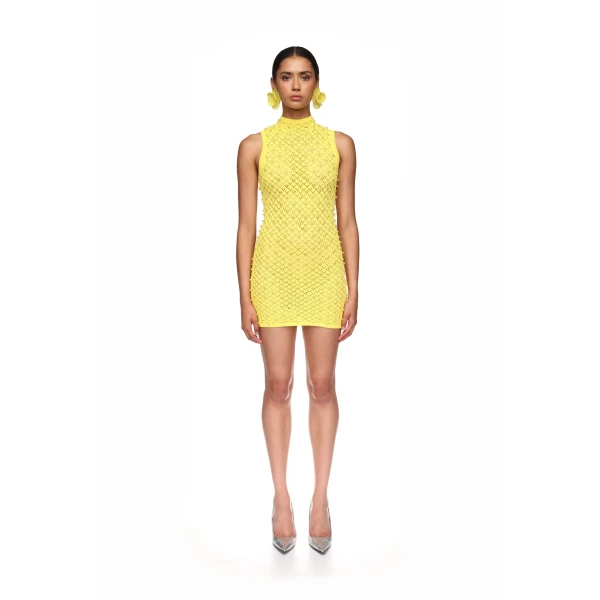 David Koma Pearl Embellished Knit Mini Dress, view 2