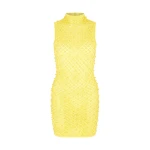 David Koma Pearl Embellished Knit Mini Dress