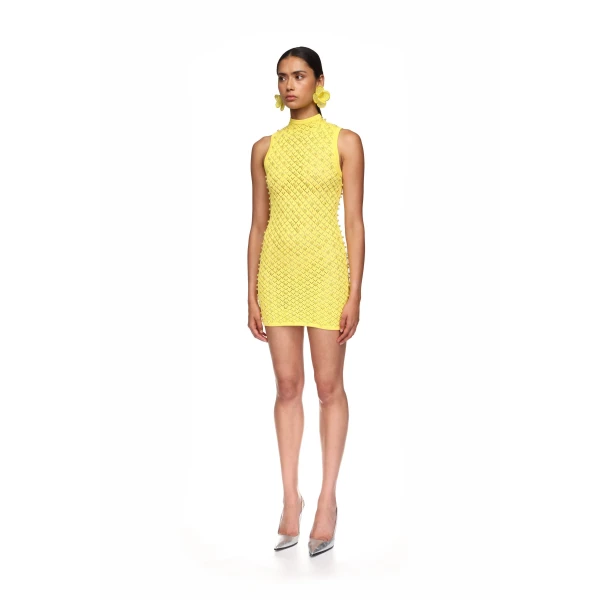 David Koma Pearl Embellished Knit Mini Dress, view 3