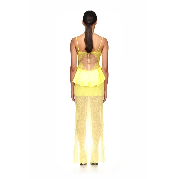 David Koma Peplum Lace Gown In Black, view 5