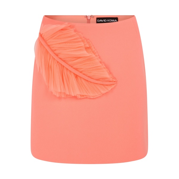 David Koma Pleated Leaf Mini Skirt