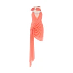 David Koma Plexi Leaf And Drape Mini Dress