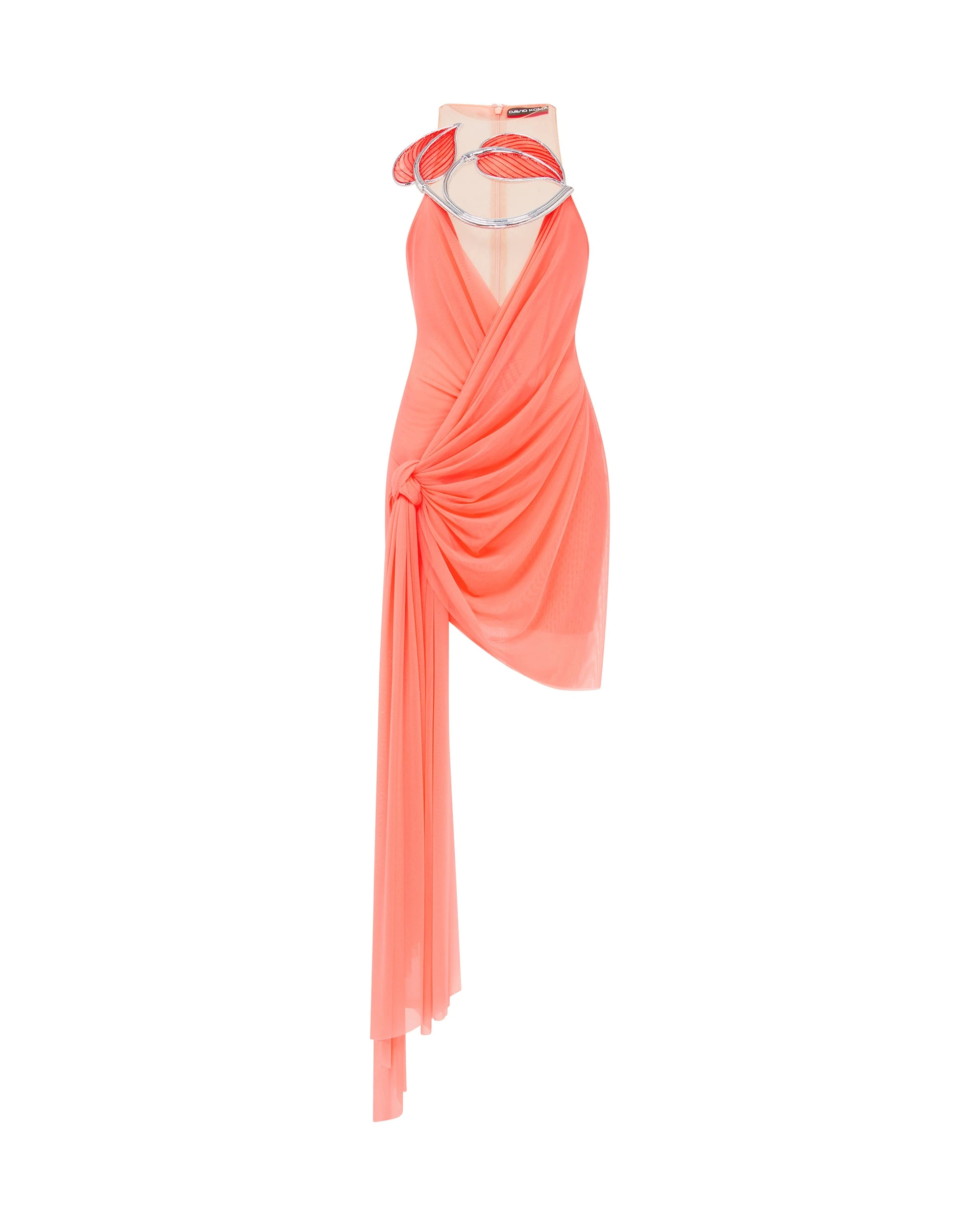 David Koma Plexi Leaf And Drape Mini Dress David Koma Plexi Leaf And Drape Mini Dress