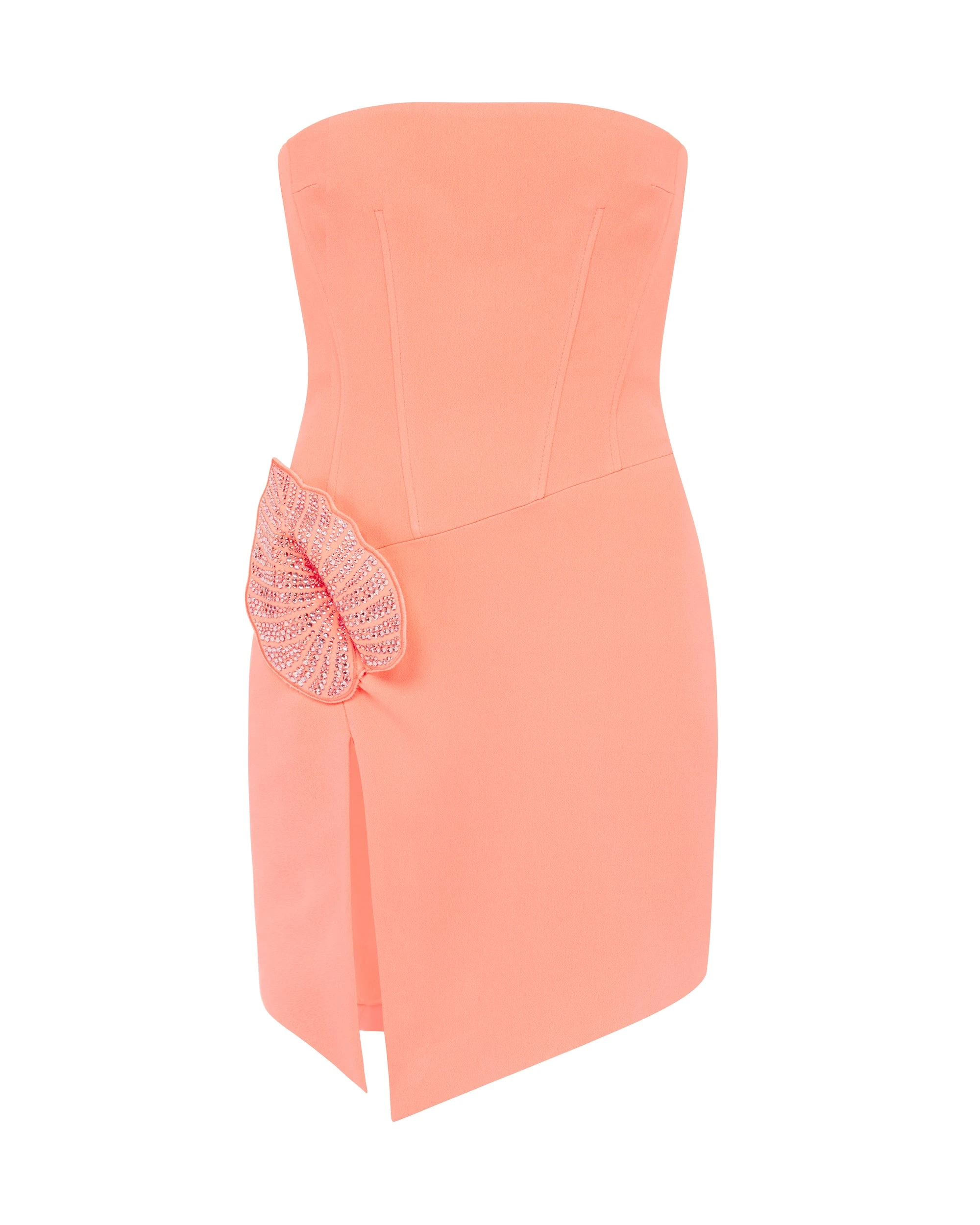 David Koma Rhinestone Leaf And Corset Top Mini Dress Pink David Koma Rhinestone Leaf And Corset Top Mini Dress Pink