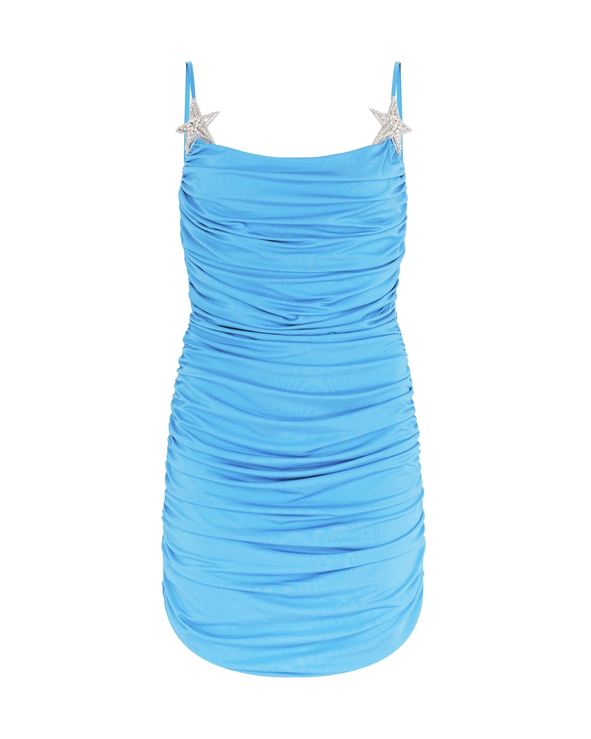 David Koma Ruched Cami Mini Dress With Crystal Stars David Koma Ruched Cami Mini Dress With Crystal Stars
