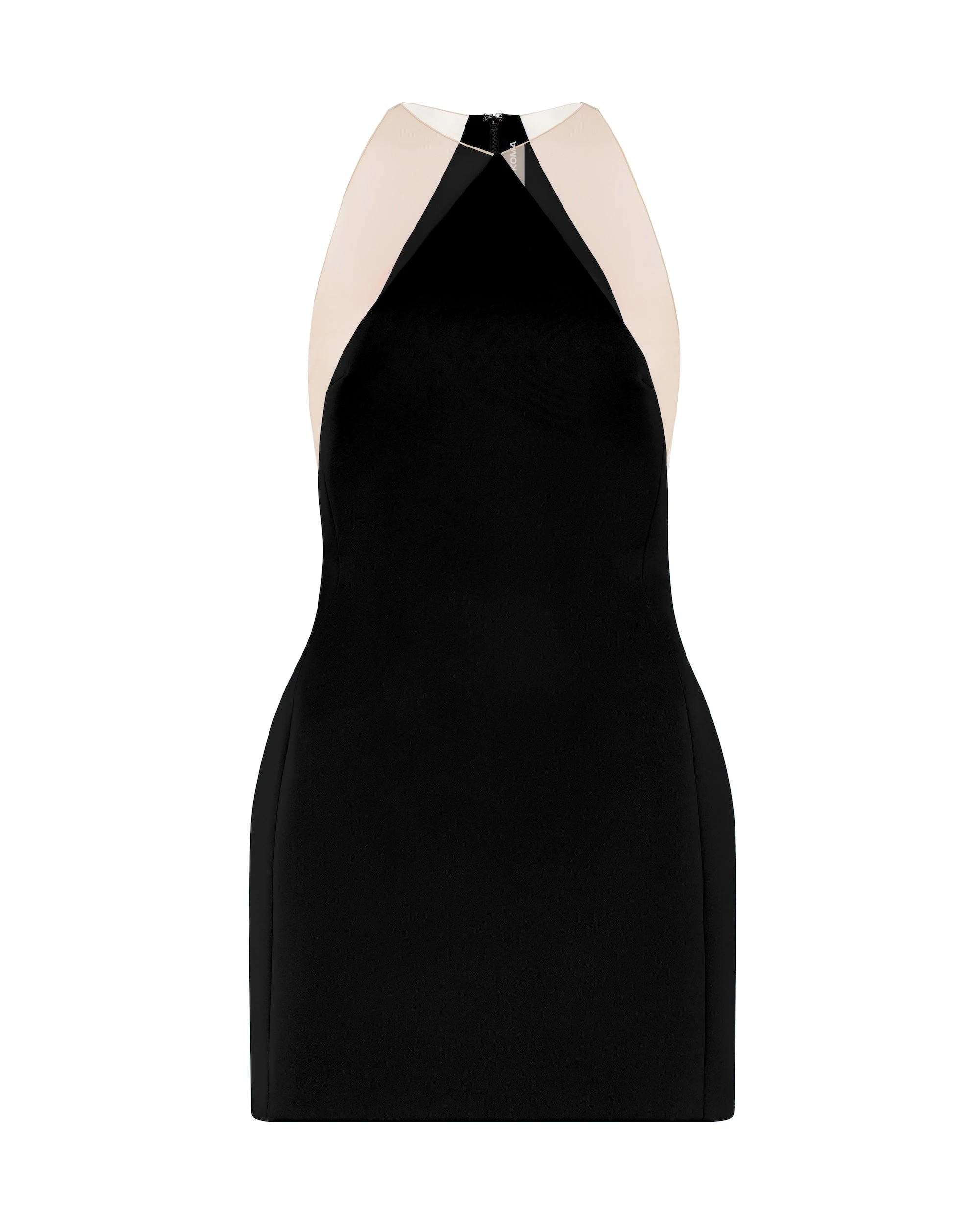 David Koma Satin Halterneck Mini Dress In Black David Koma Satin Halterneck Mini Dress In Black