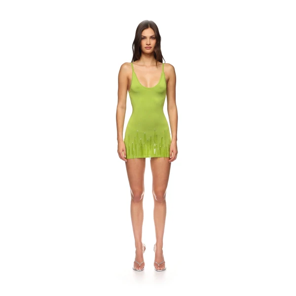 David Koma Sequin Embroidered Mini Knit Dress, view 2