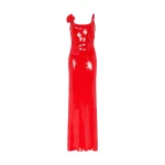 David Koma Sequin Gown With 3D Flowers