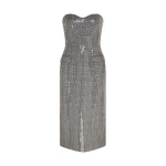 David Koma Sequined Checked Midi Dress