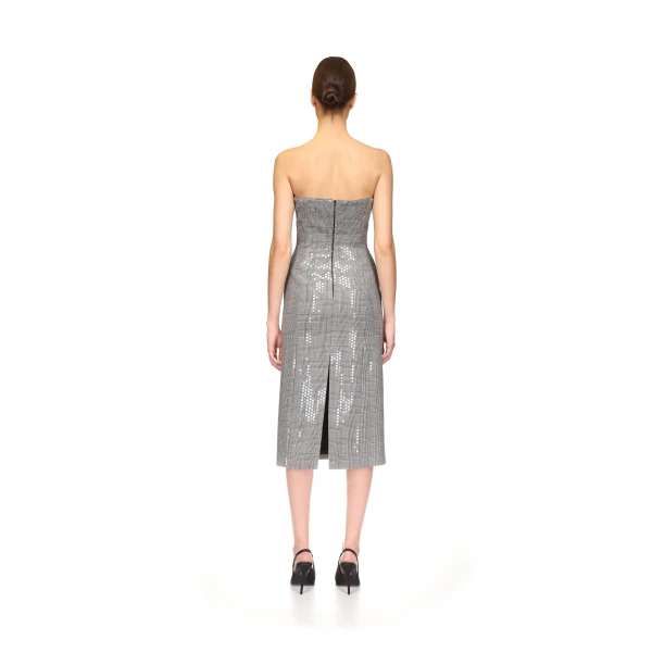 David Koma Sequined Checked Midi Dress, view 5