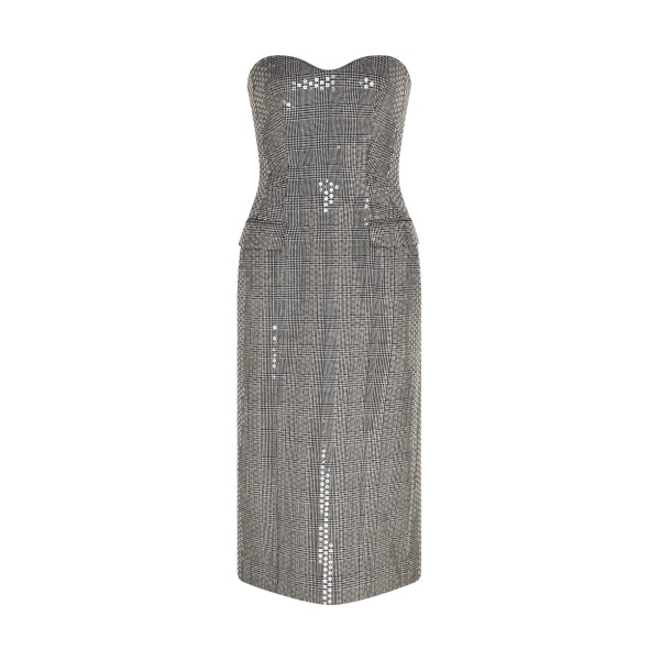 David Koma Sequined Checked Midi Dress