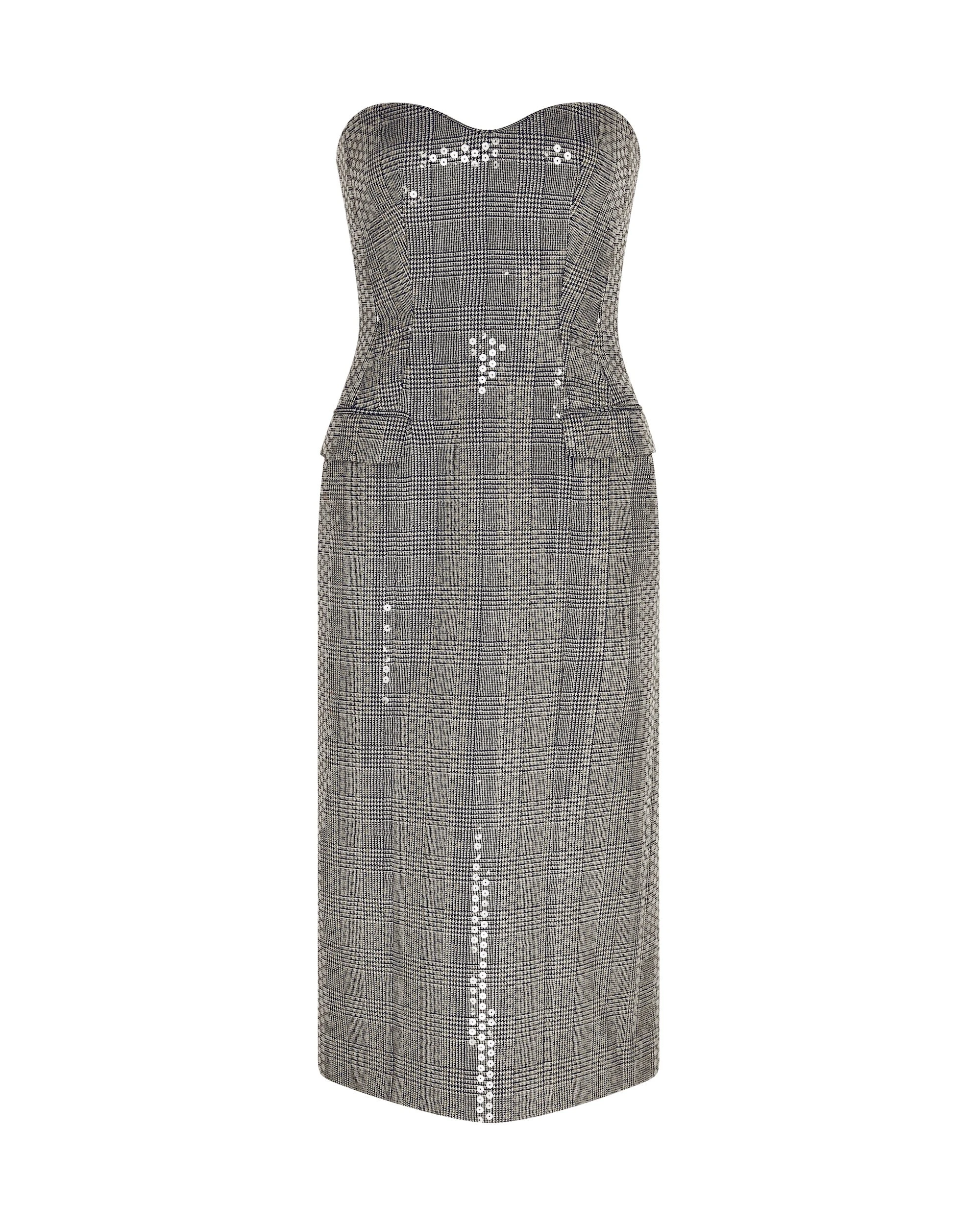David Koma Sequined Checked Midi Dress David Koma Sequined Checked Midi Dress