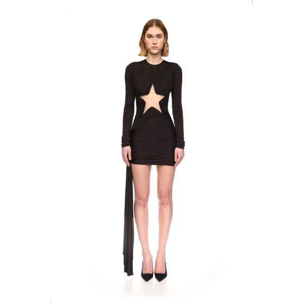 David Koma Star Cutout Long Sleeve Mini Dress, view 2