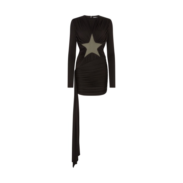 David Koma Star Cutout Long Sleeve Mini Dress
