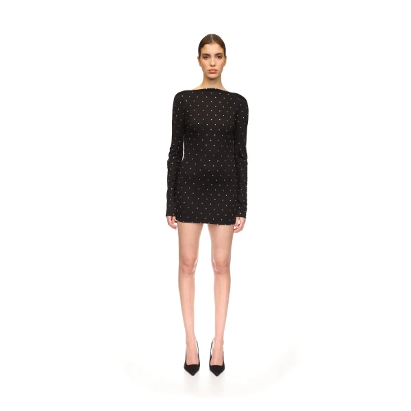 David Koma Star Rhinestone Open Back Mini Dress, view 2