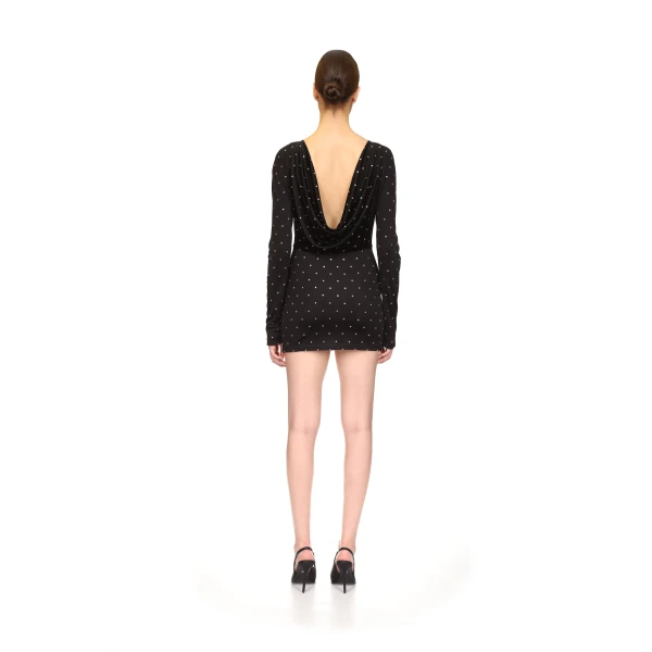 David Koma Star Rhinestone Open Back Mini Dress, view 5