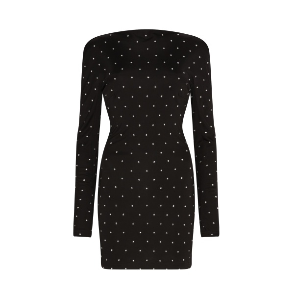 David Koma Star Rhinestone Open Back Mini Dress