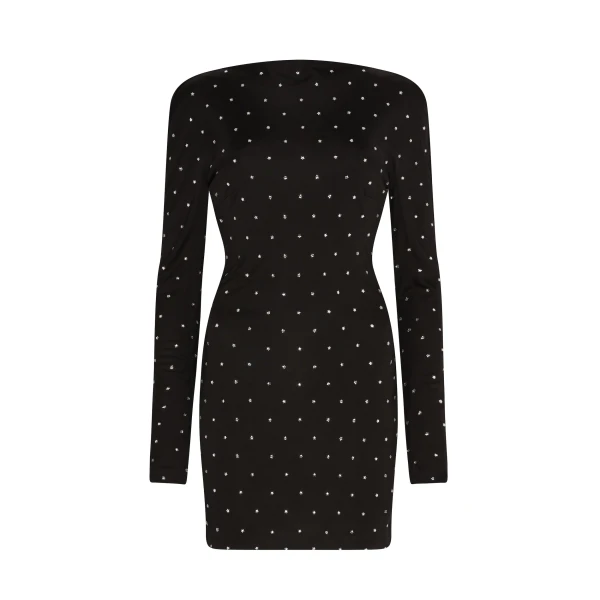David Koma Star Rhinestone Open Back Mini Dress