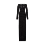 David Koma Striped Cutout Knit Gown