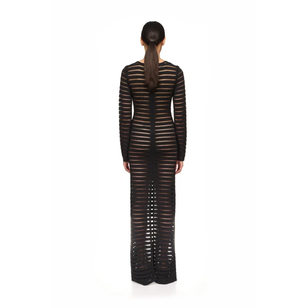 David Koma Striped Cutout Knit Gown, view 5