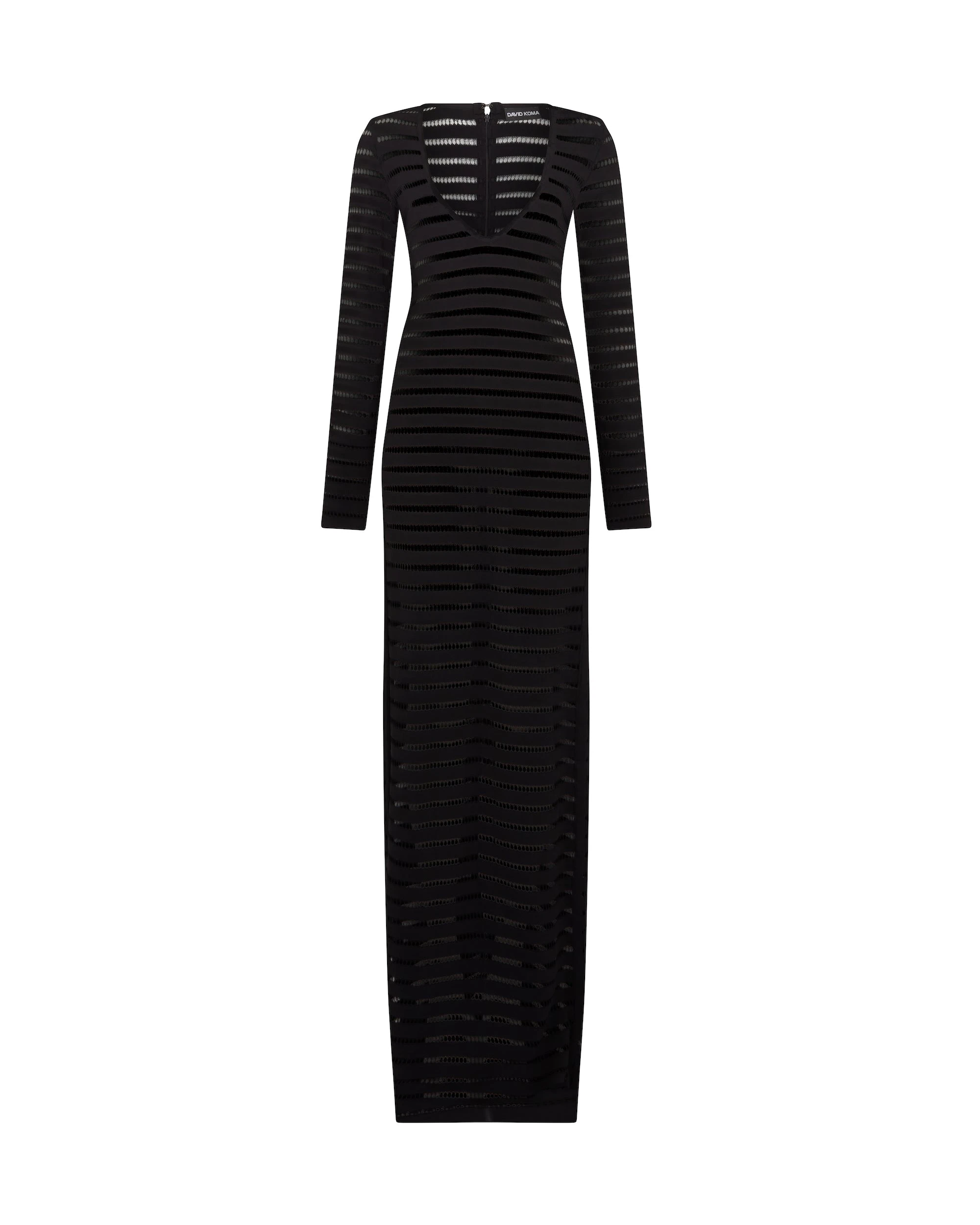 David Koma Striped Cutout Knit Gown David Koma Striped Cutout Knit Gown
