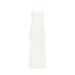 David Koma Striped Cutout Knit Midi Dress
