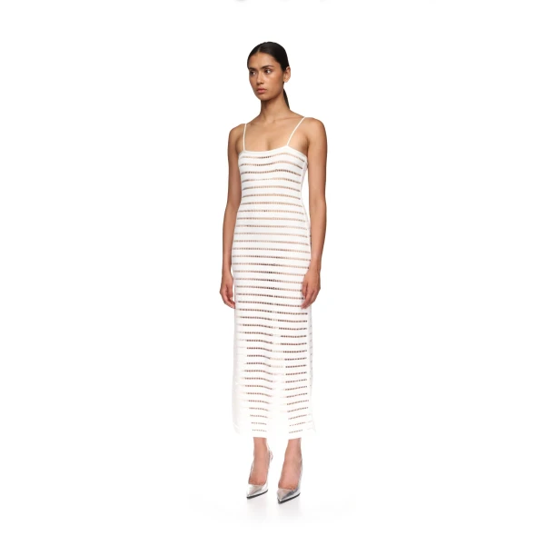David Koma Striped Cutout Knit Midi Dress, view 3