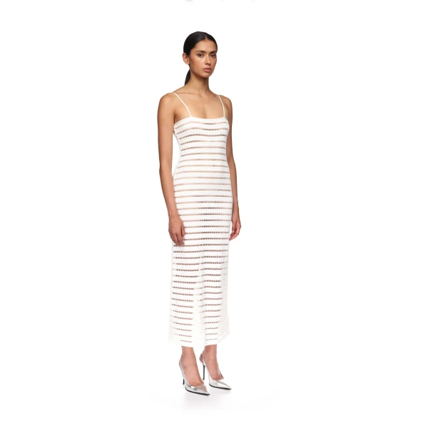 David Koma Striped Cutout Knit Midi Dress, view 4