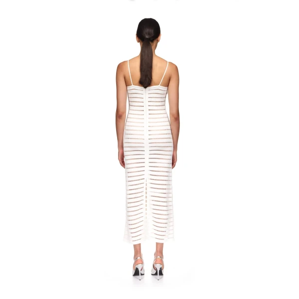 David Koma Striped Cutout Knit Midi Dress, view 5