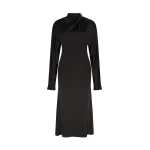 David Koma Structured Shoulders Satin Midi Dress