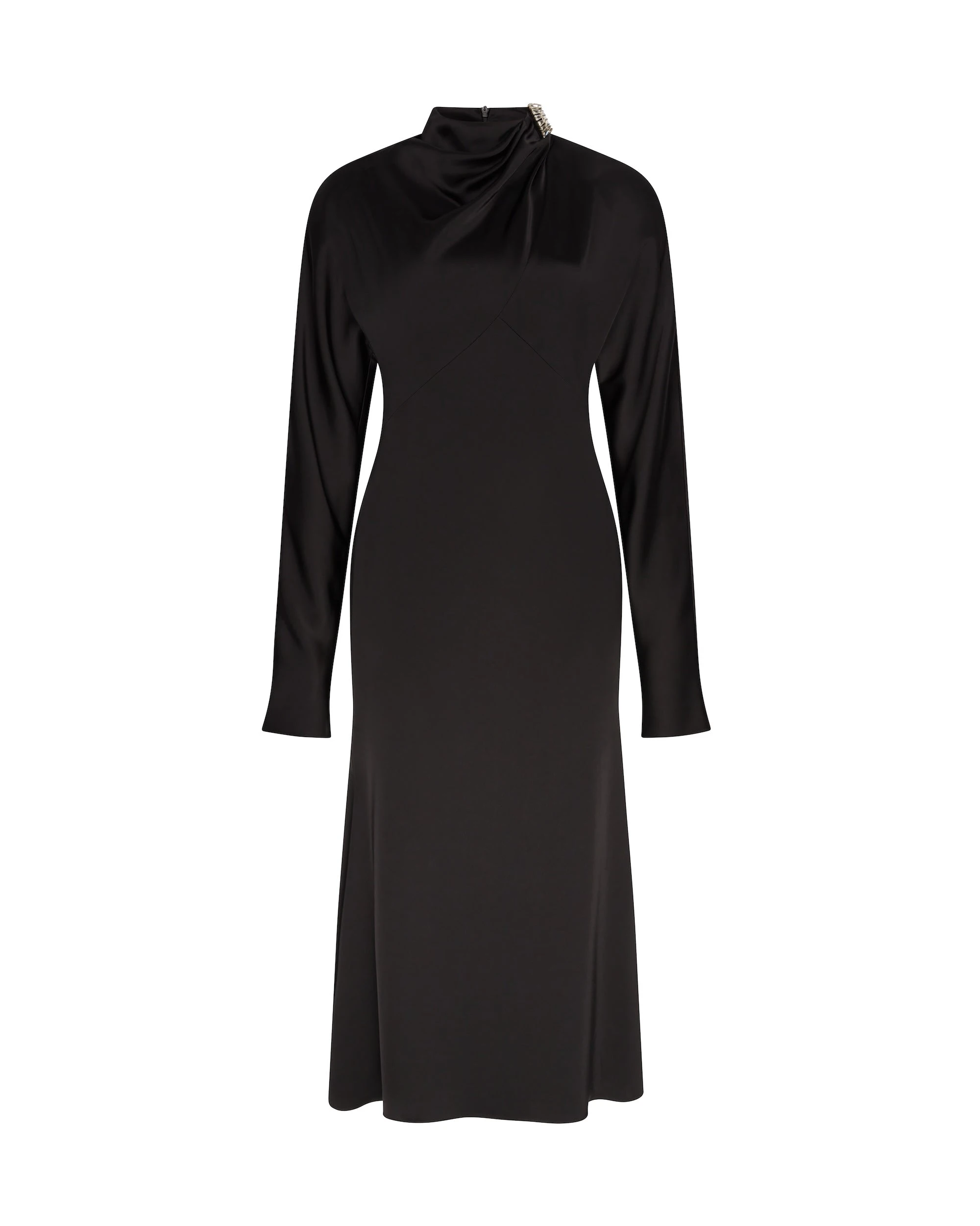 David Koma Structured Shoulders Satin Midi Dress David Koma Structured Shoulders Satin Midi Dress