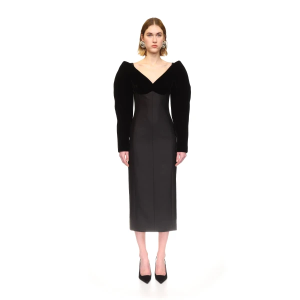 David Koma Structured Sleeve Midi Dress, view 2