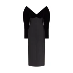 David Koma Structured Sleeve Midi Dress