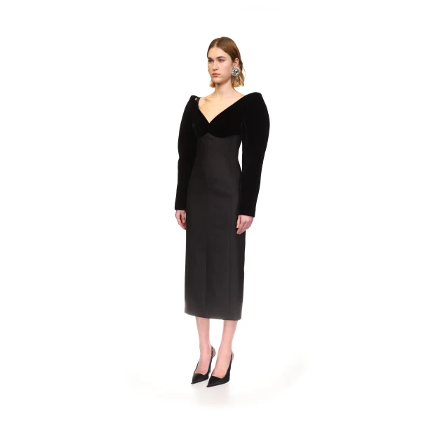 David Koma Structured Sleeve Midi Dress, view 3