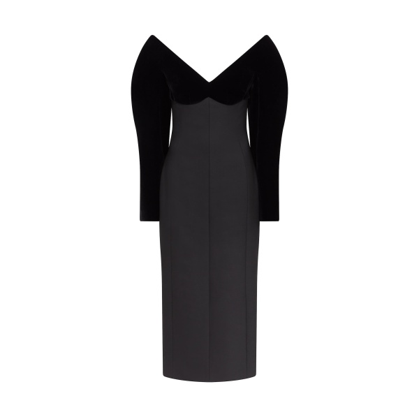 David Koma Structured Sleeve Midi Dress