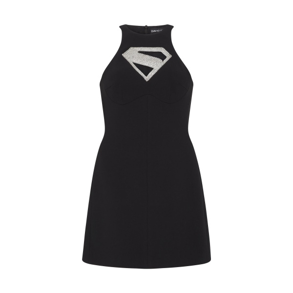 David Koma Supergirl X David Koma Crystal Logo Mini Dress